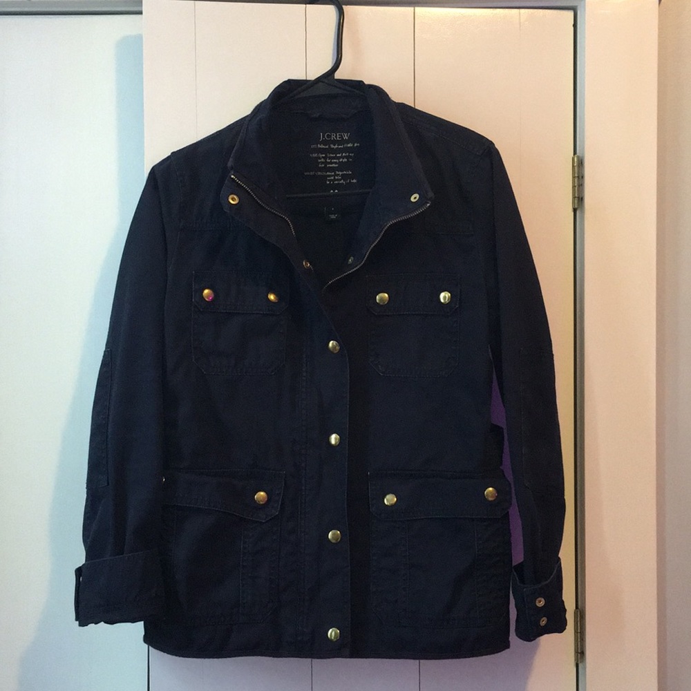 Navy J.Crew Relaxed boyfriend field jacket